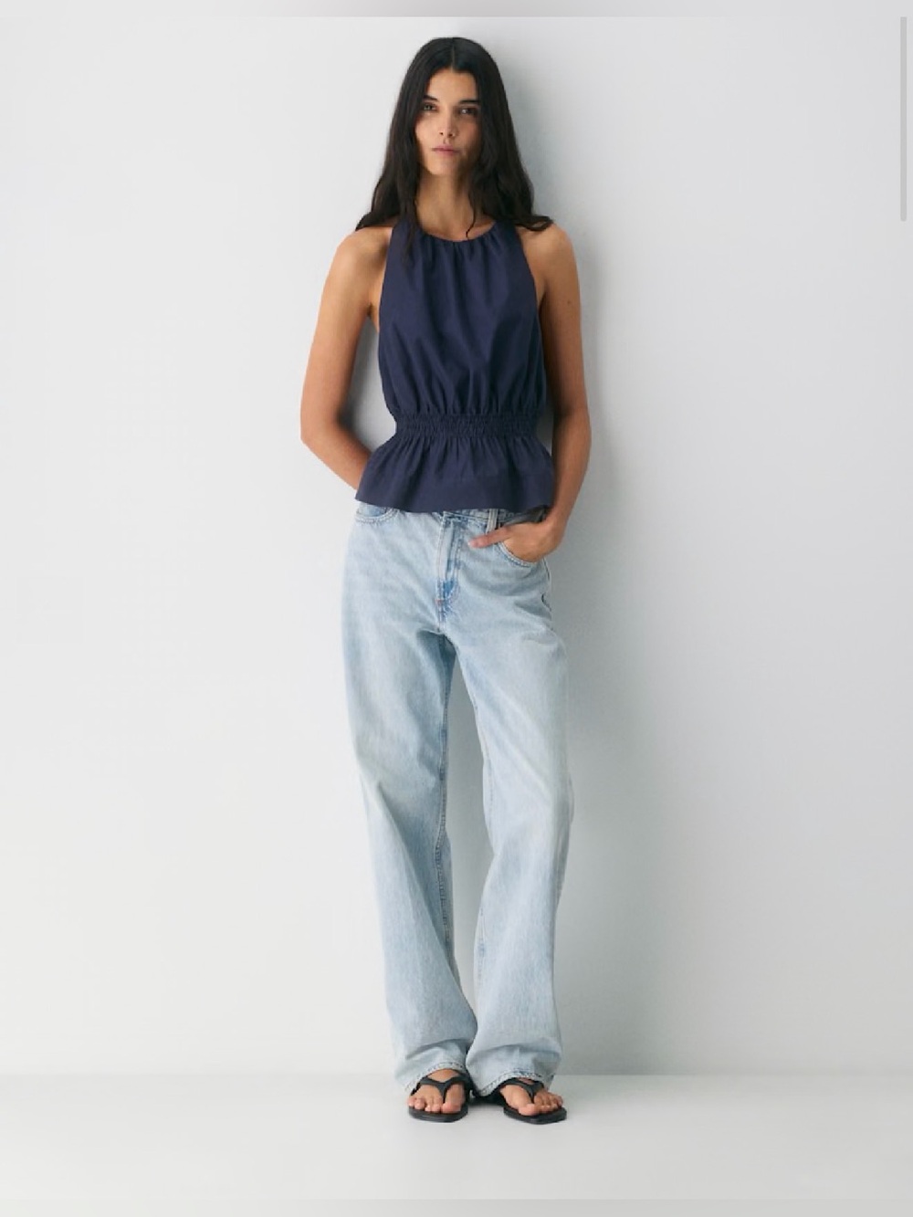 Aritzia Wilfred Elinor Poplin Halter Top